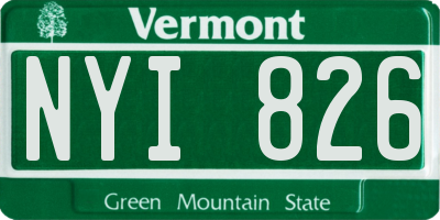 VT license plate NYI826