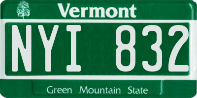 VT license plate NYI832