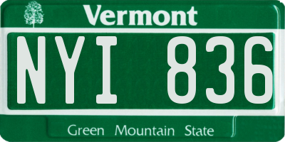VT license plate NYI836