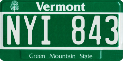 VT license plate NYI843