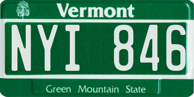VT license plate NYI846