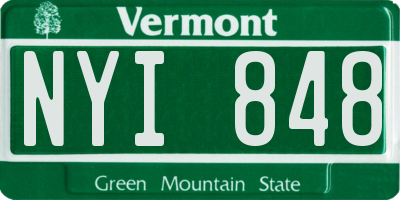 VT license plate NYI848