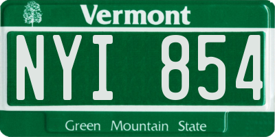 VT license plate NYI854