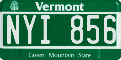 VT license plate NYI856