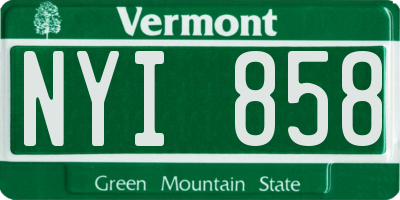 VT license plate NYI858