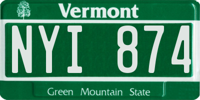 VT license plate NYI874