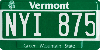 VT license plate NYI875
