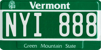 VT license plate NYI888