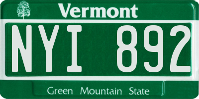 VT license plate NYI892