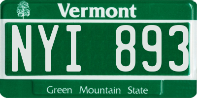 VT license plate NYI893