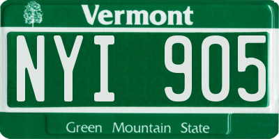 VT license plate NYI905