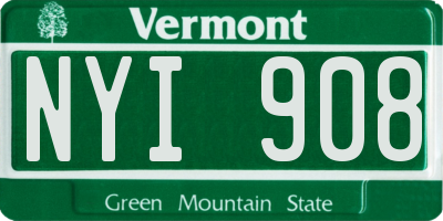 VT license plate NYI908