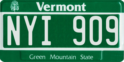 VT license plate NYI909