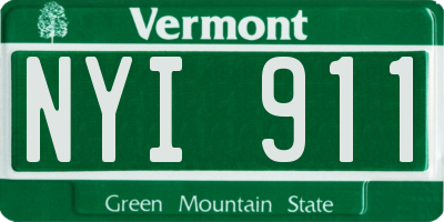 VT license plate NYI911