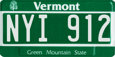 VT license plate NYI912
