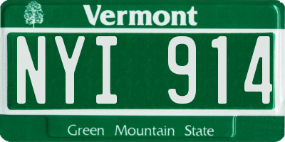 VT license plate NYI914