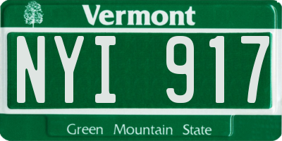 VT license plate NYI917
