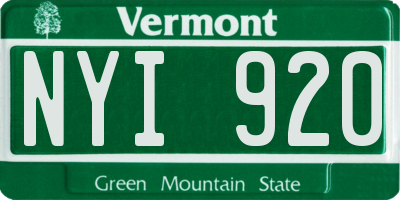 VT license plate NYI920