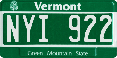 VT license plate NYI922