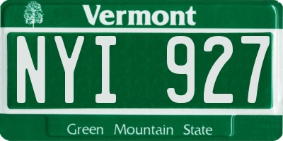 VT license plate NYI927