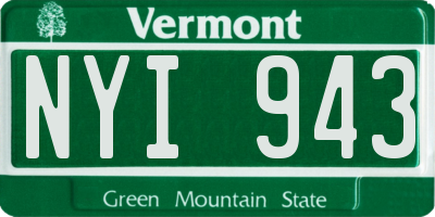 VT license plate NYI943