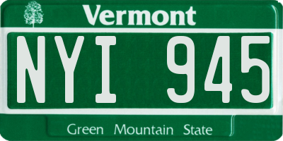 VT license plate NYI945
