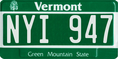 VT license plate NYI947