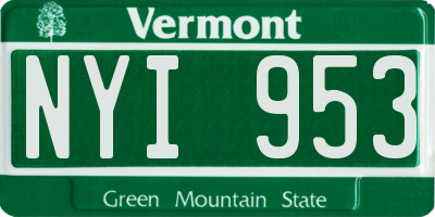 VT license plate NYI953