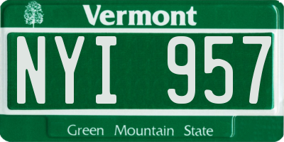 VT license plate NYI957
