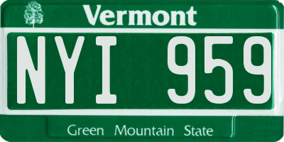 VT license plate NYI959