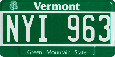 VT license plate NYI963