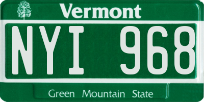 VT license plate NYI968