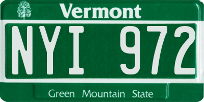 VT license plate NYI972