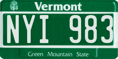 VT license plate NYI983