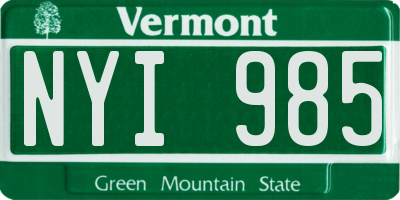 VT license plate NYI985