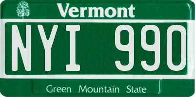 VT license plate NYI990