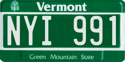 VT license plate NYI991