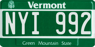 VT license plate NYI992