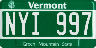 VT license plate NYI997
