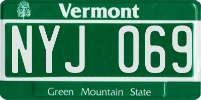 VT license plate NYJ069