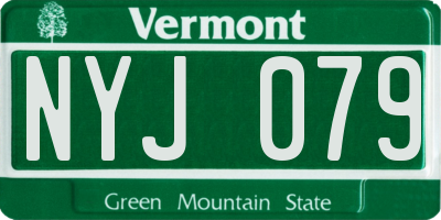 VT license plate NYJ079