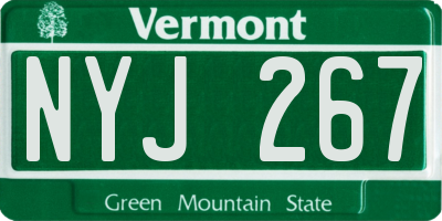 VT license plate NYJ267