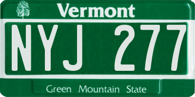 VT license plate NYJ277