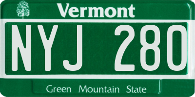 VT license plate NYJ280
