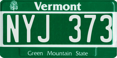 VT license plate NYJ373