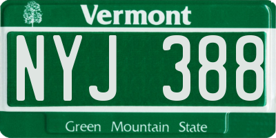 VT license plate NYJ388