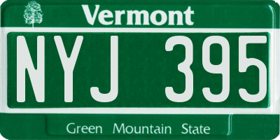 VT license plate NYJ395