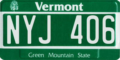 VT license plate NYJ406