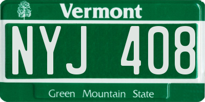 VT license plate NYJ408