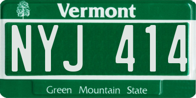 VT license plate NYJ414